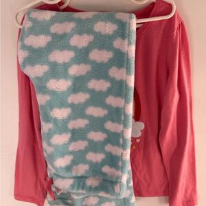 Tucker + Tate Pink Long-Sleeve Top with Mint Cloud Fleece Pants